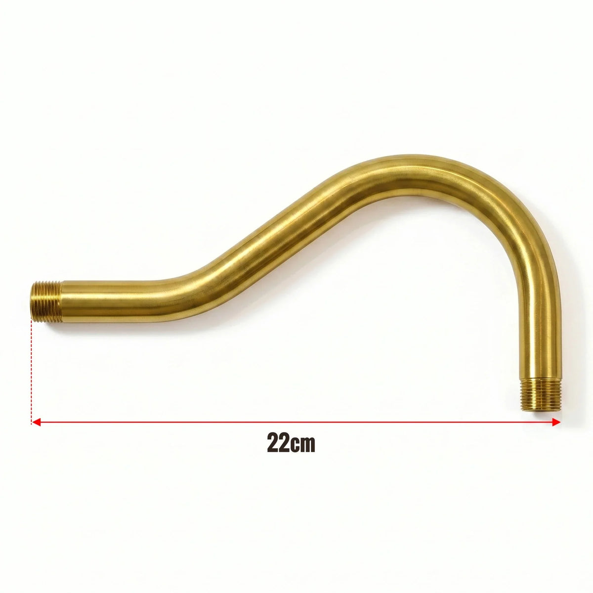 20mm Metal Conduit Swan Neck Bend - Yellow Brass, 22 cm