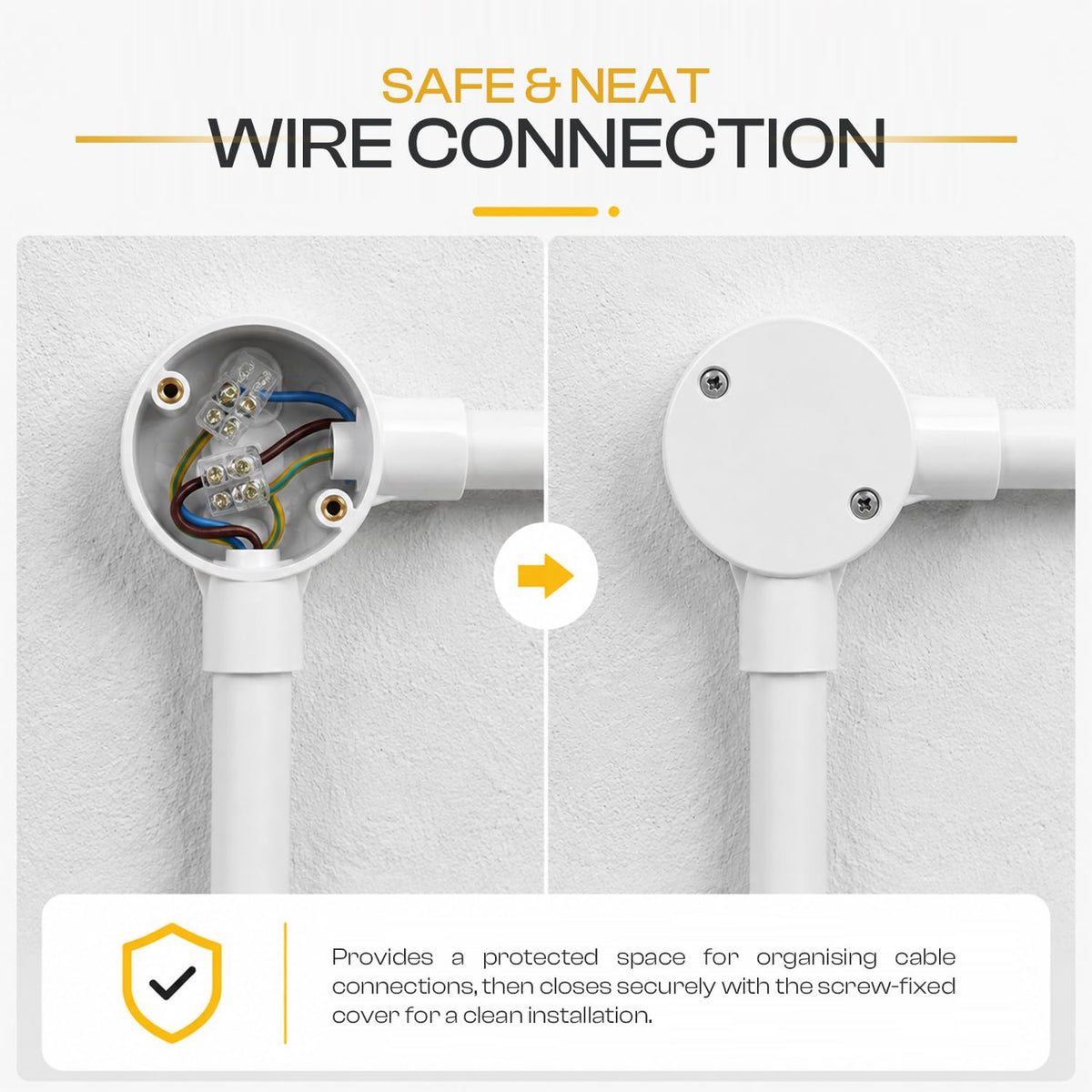 20mm PVC 2 Way V-Shaped Conduit Junction Box White - photo 4