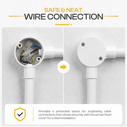 20mm PVC 2 Way V-Shaped Conduit Junction Box White - photo 4