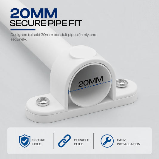 20mm PVC Conduit Spacer Bar Saddle Clips - photo 2