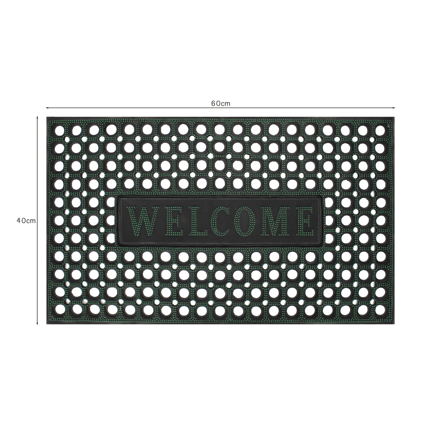 All-Weather Rubber Welcome Mat – Assorted Colours – Hollow Design – Indoor/Outdoor Use – Pack of 1 ~1000