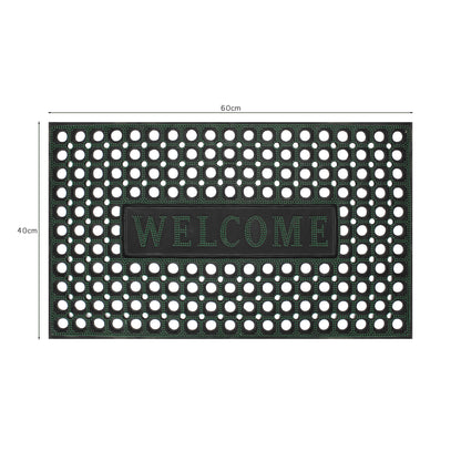 All-Weather Rubber Welcome Mat – Assorted Colours – Hollow Design – Indoor/Outdoor Use – Pack of 1 ~1000