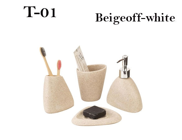 3 Pieces Luxury Stone Resin Bathroom Accessories Set ~1211