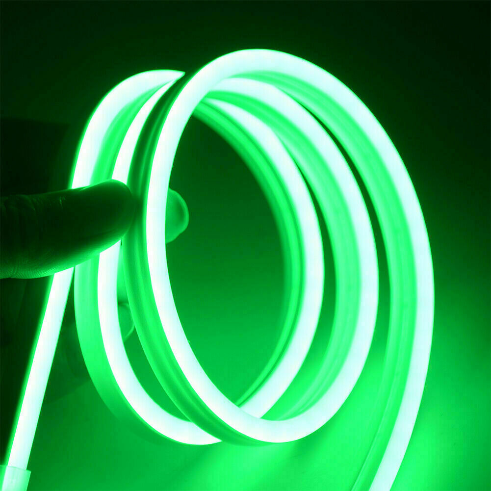 220V LED Neon Flex Rope Light – Waterproof Outdoor Sign Light - Green, 14 x 25 mm, Single