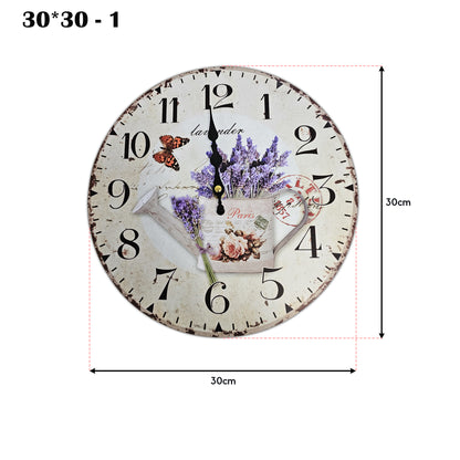 Vintage-Style Wooden Wall Clock: Decorative Art Clock for Interiors ~1152