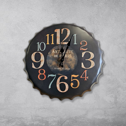 Vintage Handcraft Metal Beer Bottle Cap Design Wall Clock ~1260