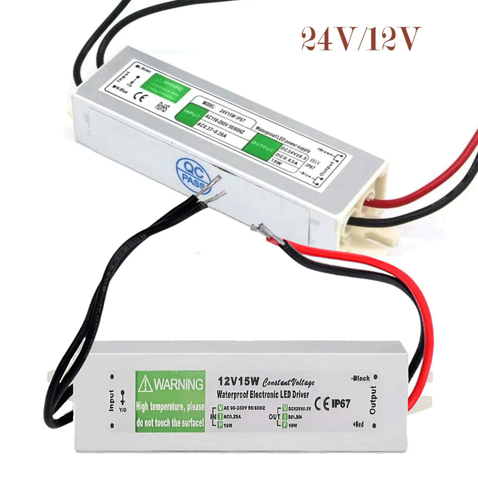 24V IP67 Waterproof LED Driver – 10W to 200W - 15W, Single