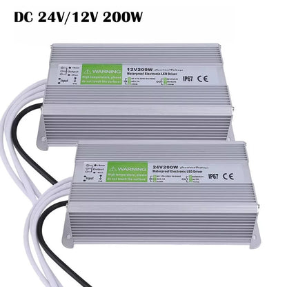 24V IP67 Waterproof LED Driver – 10W to 200W - 200W, Single