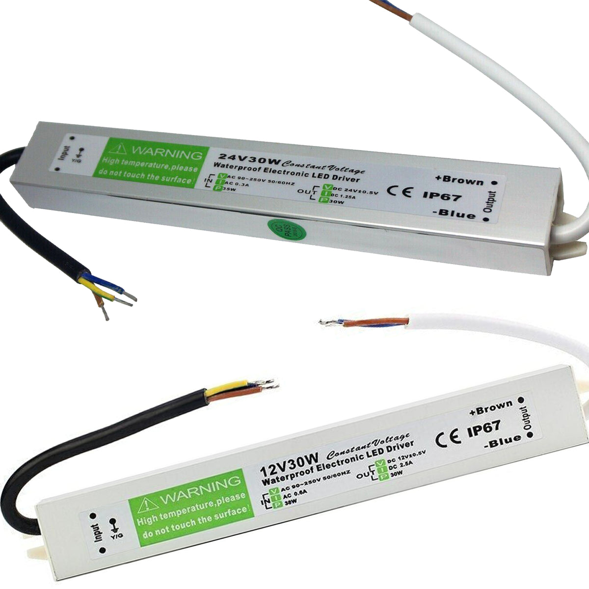 24V IP67 Waterproof LED Driver – 10W to 200W - 30W, Single
