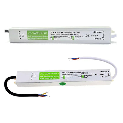 24V IP67 Waterproof LED Driver – 10W to 200W - 36W, Single