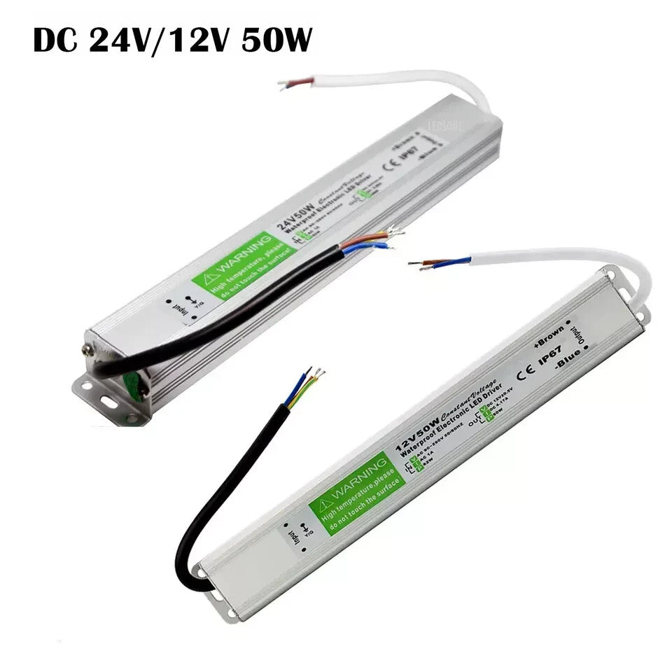 24V IP67 Waterproof LED Driver – 10W to 200W - 50W, Single