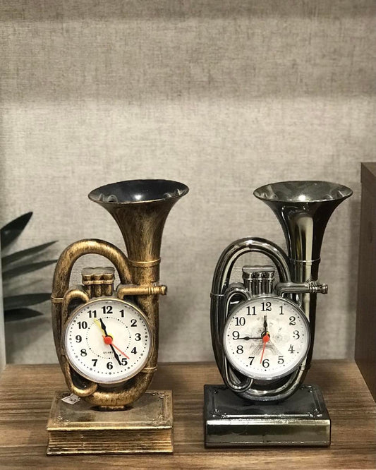 Industrial Trumpet Small Bedside Table Top Alarm Clock ~1125