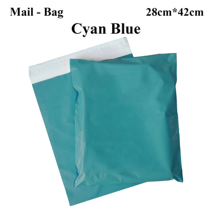 Mailing Bags 28 x 42 cm – Pack of 20, Cyan Blue, Light Green or Pink - Cyan Blue, 28 x 42 cm