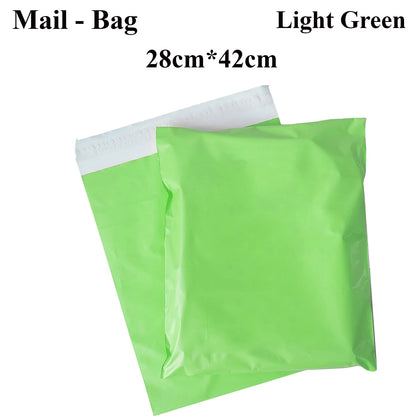 Mailing Bags 28 x 42 cm – Pack of 20, Cyan Blue, Light Green or Pink - Light Green, 28 x 42 cm