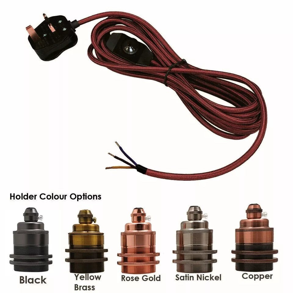 Plug-In Fabric Cable Pendant Kit with Dimmer – 4 m, Optional Metal Holder - photo 5