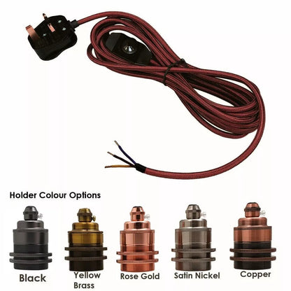 Plug-In Fabric Cable Pendant Kit with Dimmer – 4 m, Optional Metal Holder - photo 5