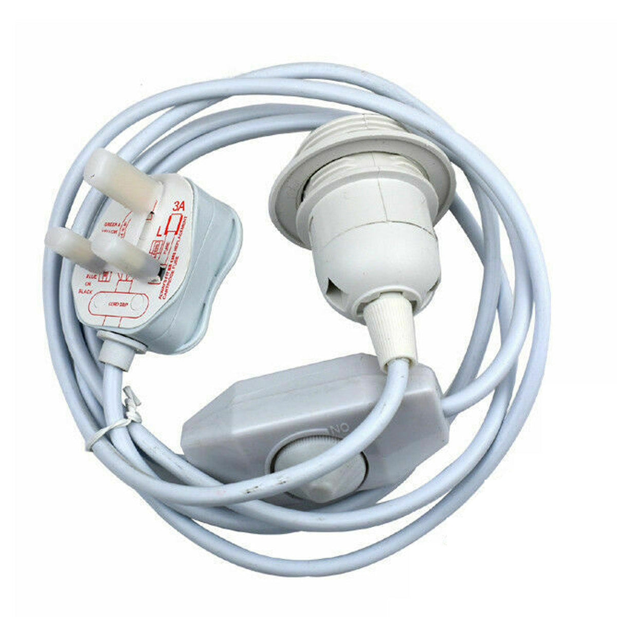 Plug-In Pendant Cable Kit – 2m White, UK Plug & Dimmer, E27 - photo 4