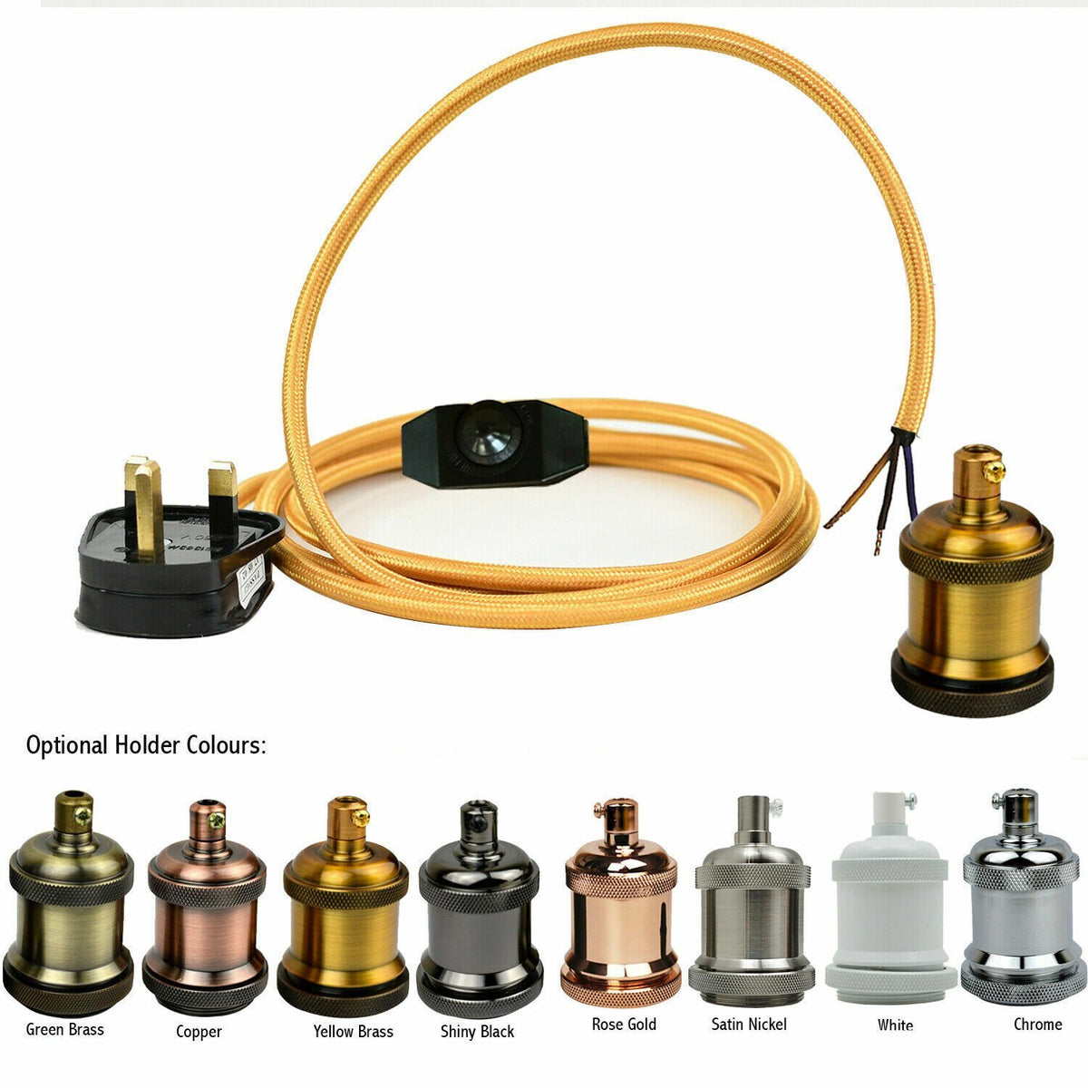 Plug-In Fabric Cable Pendant Kit with Dimmer – 2 m, Optional Metal Holder - photo 12