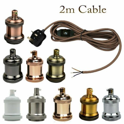 Plug-In Fabric Cable Pendant Kit with Dimmer – 2 m, Optional Metal Holder - photo 2