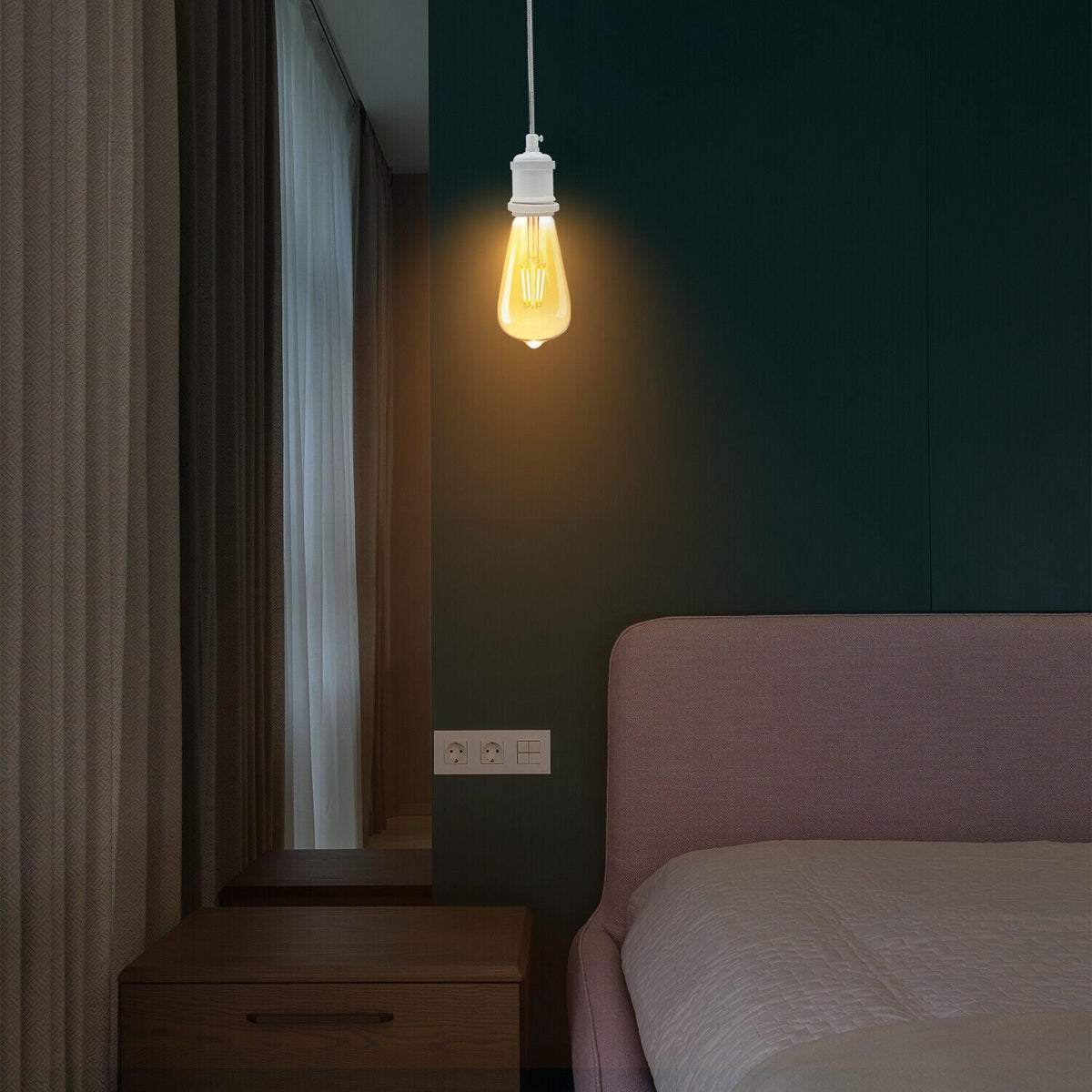 2 m Pendant Light Set – White or Satin Nickel, E27 - photo 3