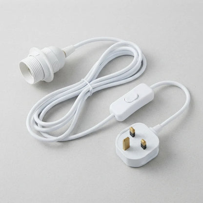 Plug-In Pendant Lamp Holder Kit – White, 2 m Cable, Switch, UK Plug - photo 8