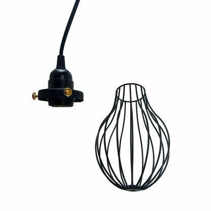 Plug-In Pendant Light – 2 m Black Cable, On/Off Switch, Balloon Cage - photo 7