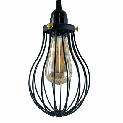 Plug-In Pendant Light – 2 m Black Cable, On/Off Switch, Balloon Cage - photo 3
