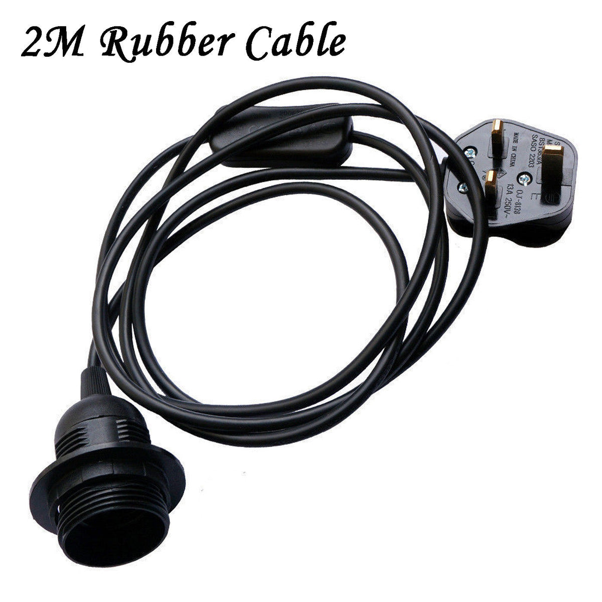 Plug-In Pendant Light – 2 m Black Cable, On/Off Switch, Balloon Cage - Black, No Shade, Without Bulb