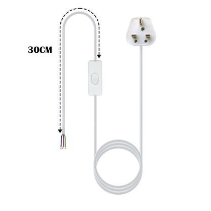 Plug-In Pendant Cord, Switch Near Lamp – White, 2 m, No Holder - photo 2
