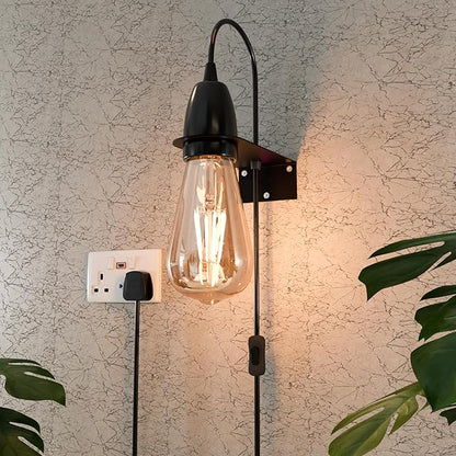 2 m Plug-In Pendant Cable with On/Off Switch – Black, UK Plug - photo 2