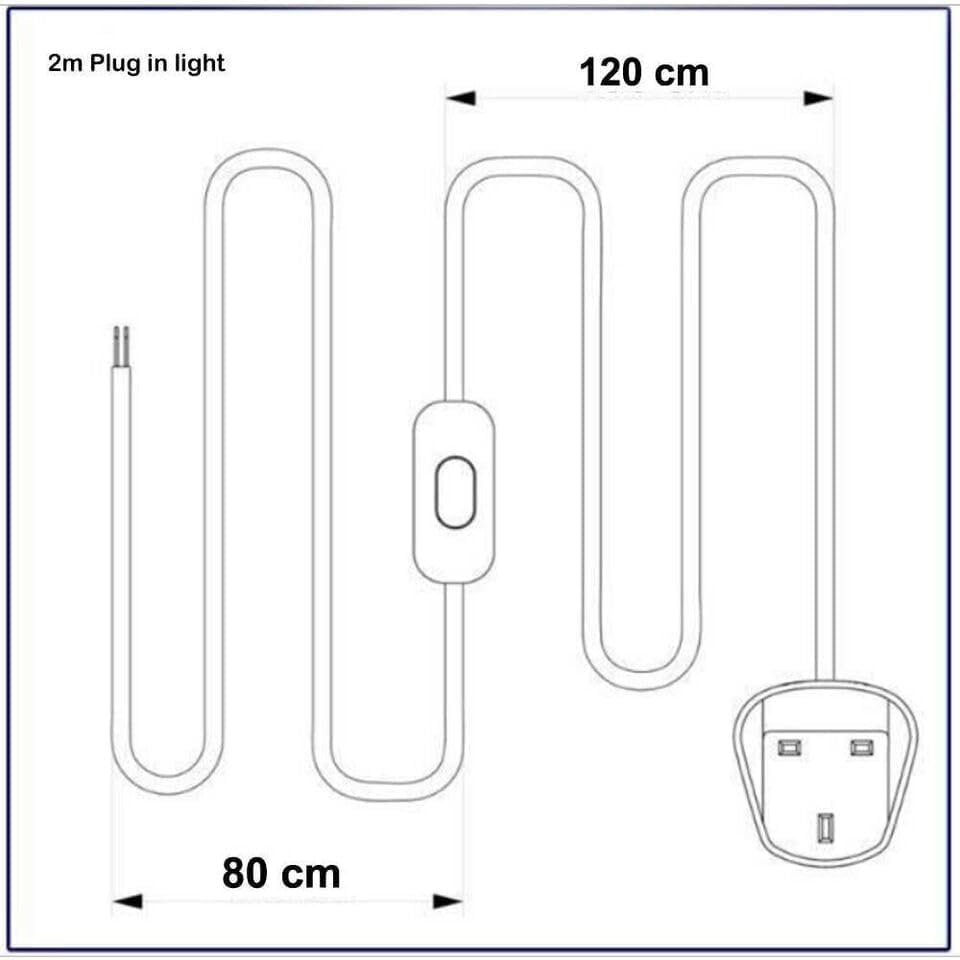 Plug-In Pendant Cable Set â€“ Grey Fabric Cable, Chrome E27 Holder, 2 m - photo 2