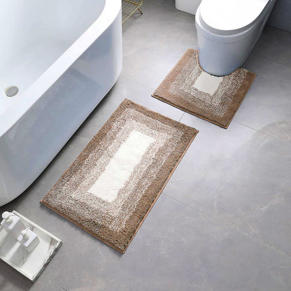2-Piece Bath Mat Set – Coffee Gradient, 80 x 50 cm & Pedestal Mat, Non-Slip - photo 2