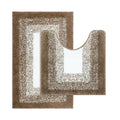 2-Piece Bath Mat Set – Coffee Gradient, 80 x 50 cm & Pedestal Mat, Non-Slip - Coffee, 1 Set (2 Mats)