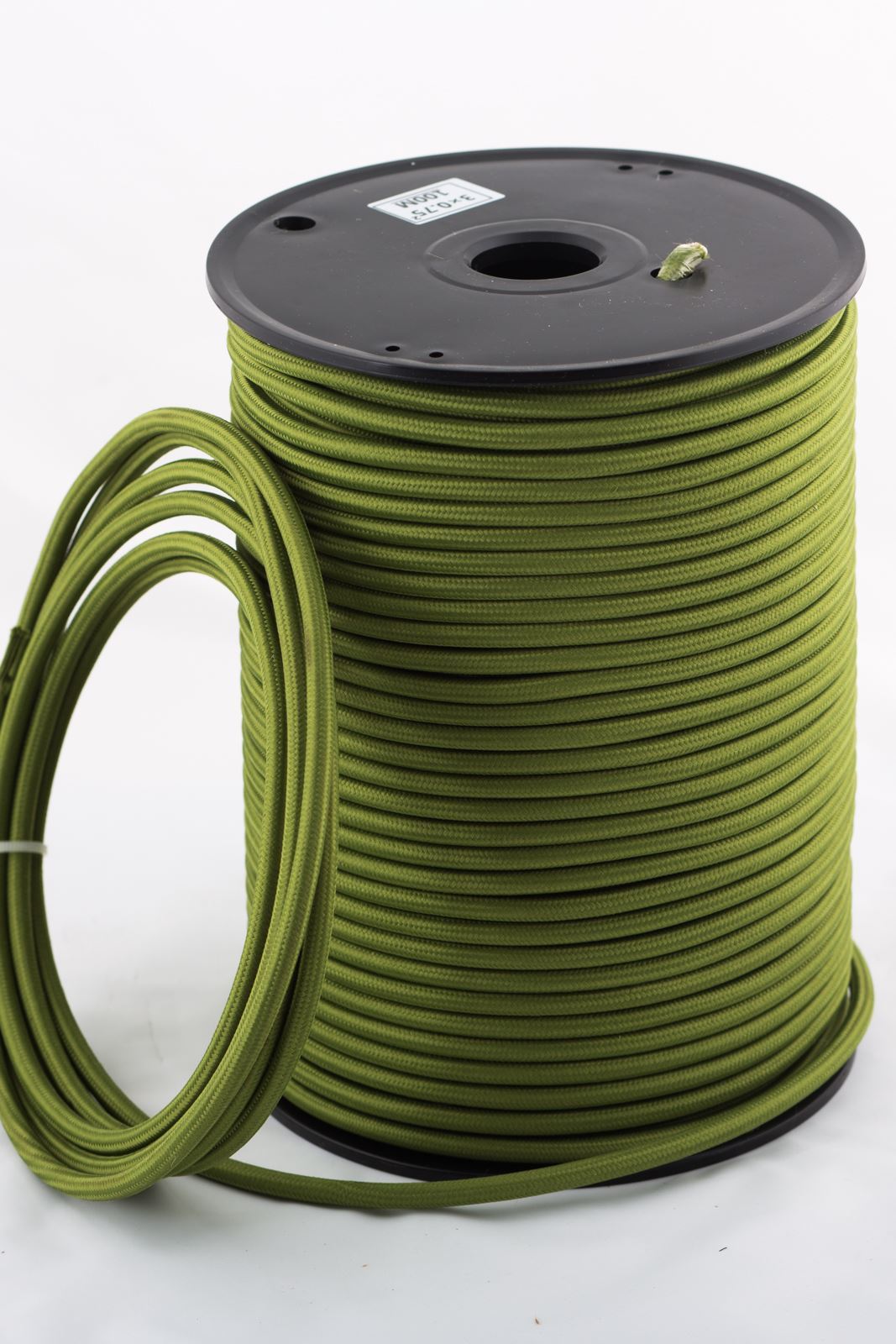 3 Core Round Fabric Cable 0.75mm – 1 m to 3 m - Army Green, 2 m