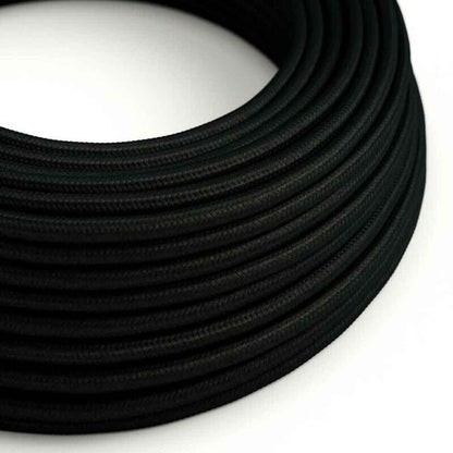 3 Core Round Fabric Cable 0.75mm – 1 m to 3 m - Black, 1 m