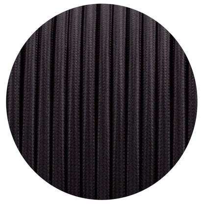 3 Core Round Fabric Cable 0.75mm – 1 m to 3 m - Black, 3 m
