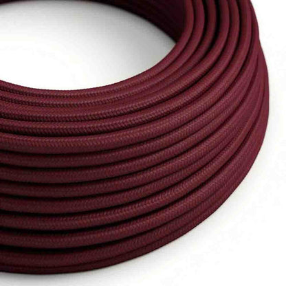 3 Core Round Fabric Cable 0.75mm – 1 m to 3 m - Burgundy, 1 m