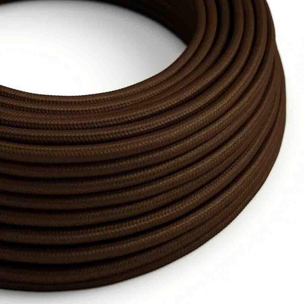 3 Core Round Fabric Cable 0.75mm – 1 m to 3 m - Dark Brown, 1 m