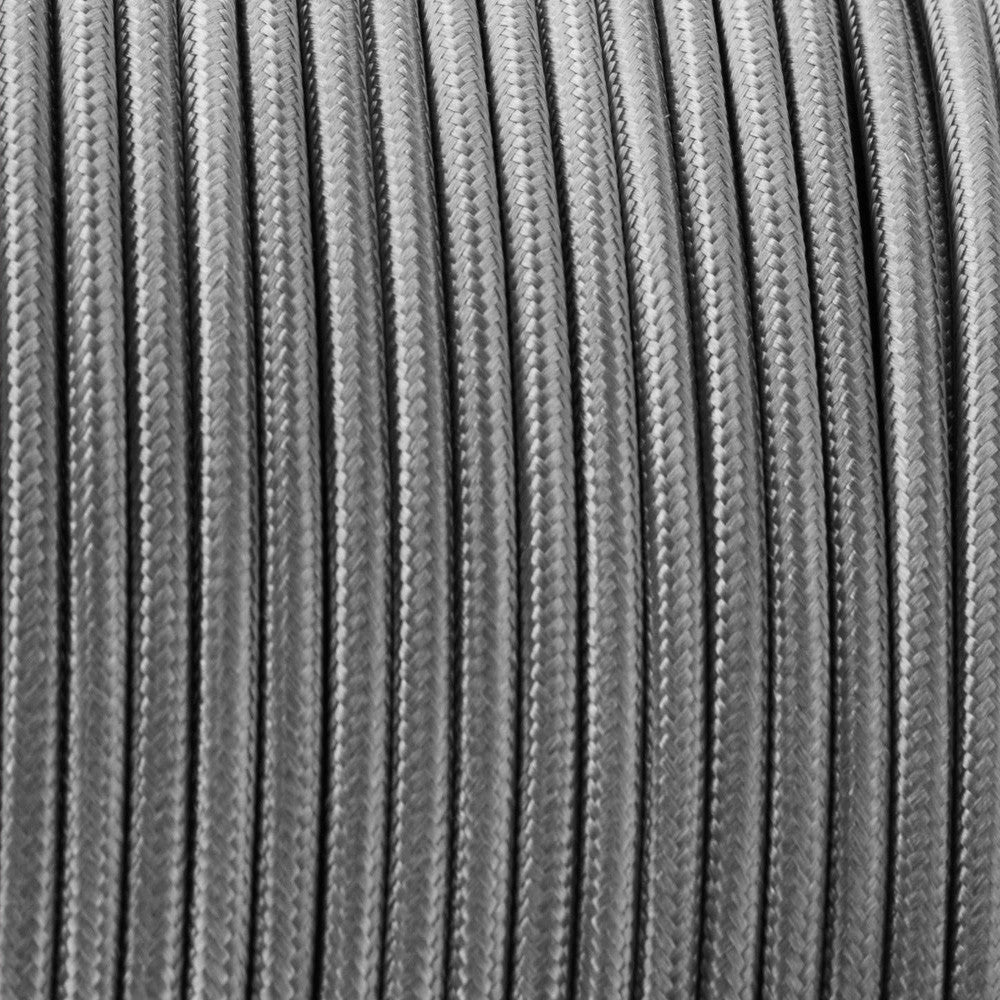 3 Core Round Fabric Cable 0.75mm – 1 m to 3 m - Grey, 2 m