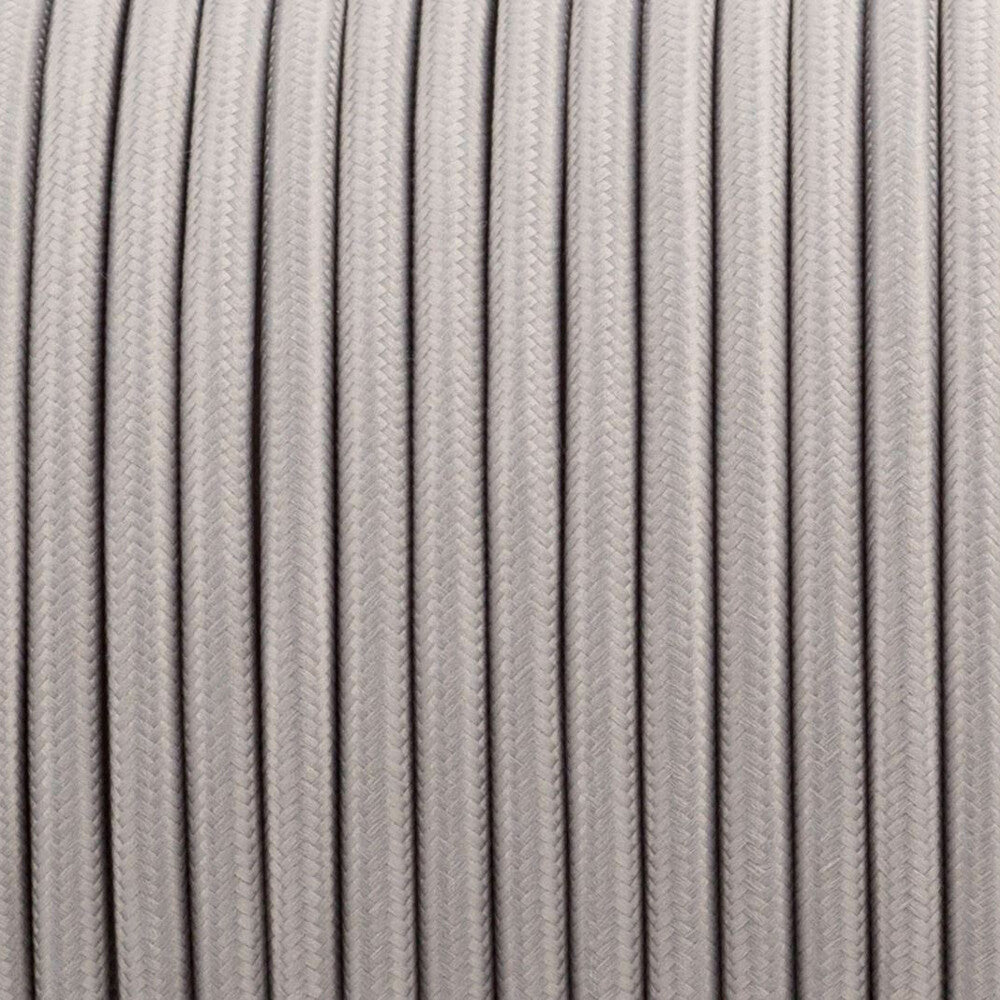 3 Core Round Fabric Cable 0.75mm – 1 m to 3 m - Grey, 3 m