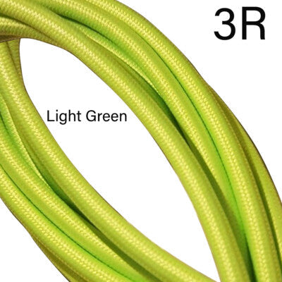 3 Core Round Fabric Cable 0.75mm – 1 m to 3 m - Light Green, 1 m