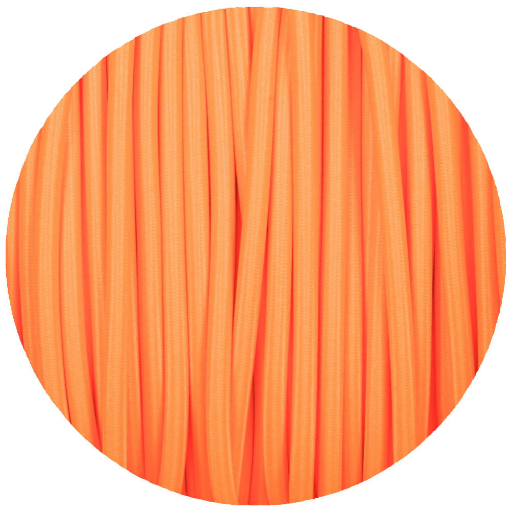 3 Core Round Fabric Cable 0.75mm – 1 m to 3 m - Orange, 3 m
