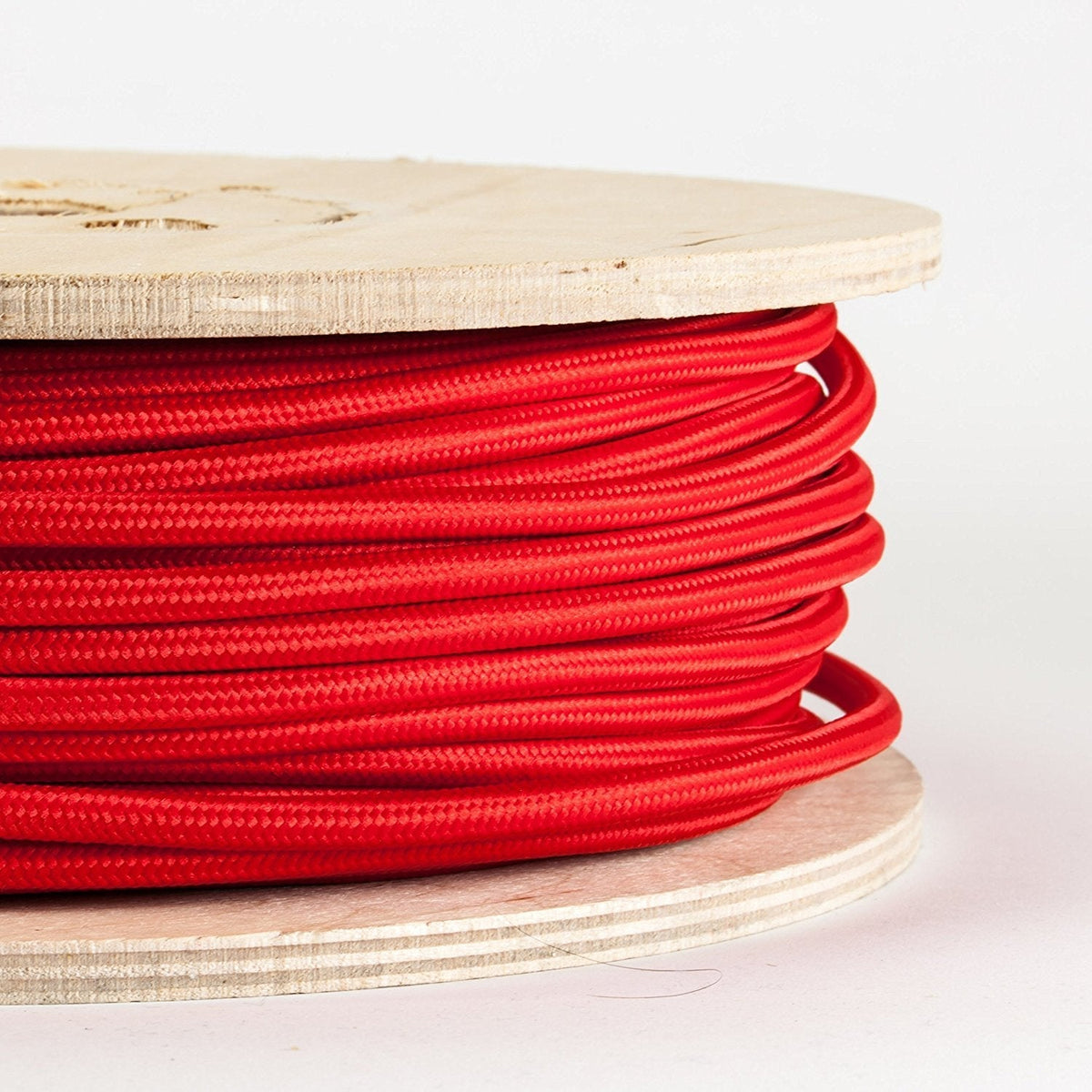 3 Core Round Fabric Cable 0.75mm – 1 m to 3 m - Red, 1 m