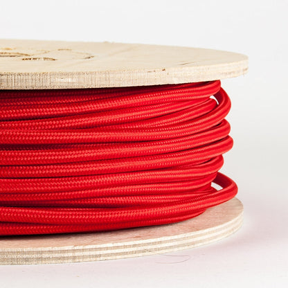 3 Core Round Fabric Cable 0.75mm – 1 m to 3 m - Red, 1 m