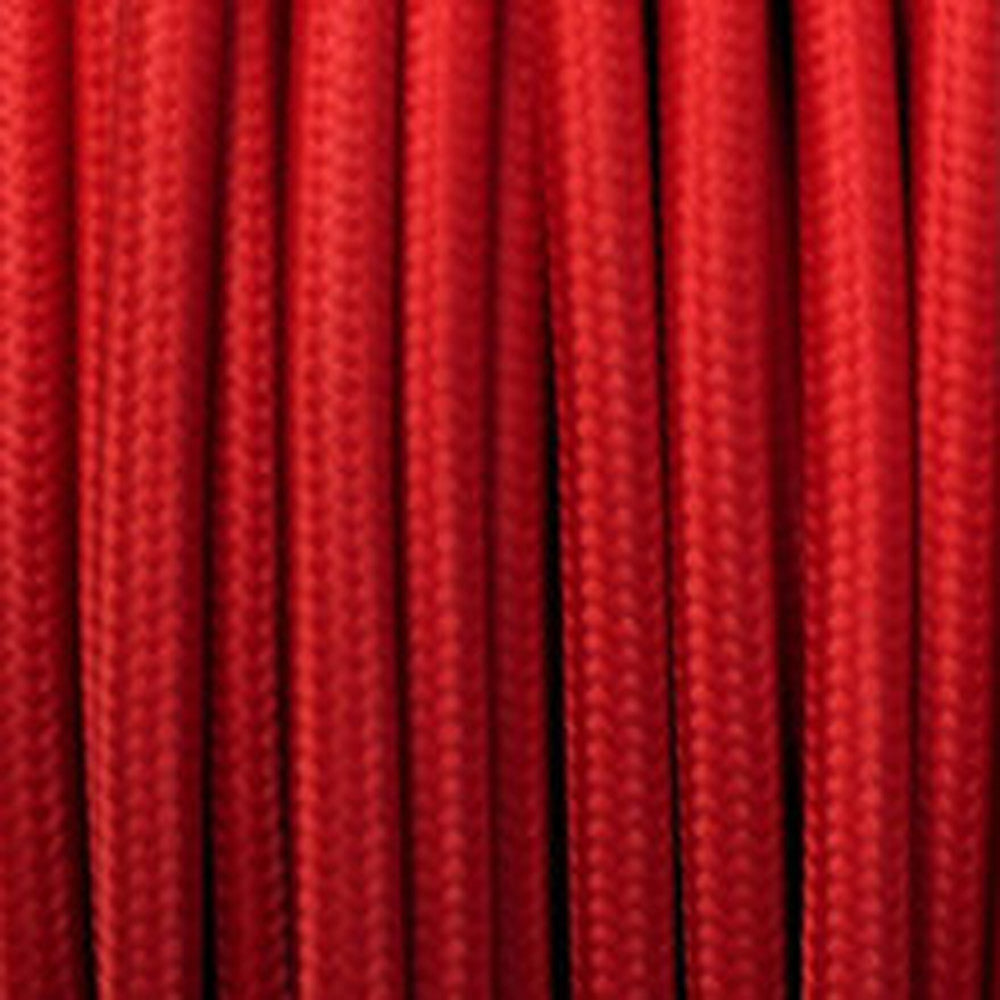 3 Core Round Fabric Cable 0.75mm – 1 m to 3 m - Red, 2 m