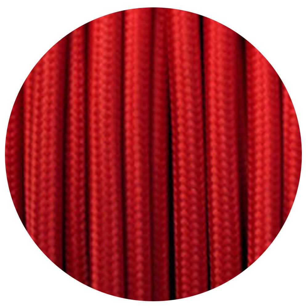 3 Core Round Fabric Cable 0.75mm – 1 m to 3 m - Red, 3 m