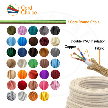 3 Core Round Fabric Cable 0.75mm – 20 m to 100 m Reels - photo 2