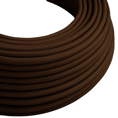 3 Core Round Fabric Cable 0.75mm – 20 m to 100 m Reels - Dark Brown, 50 m