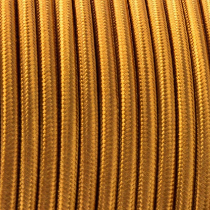 3 Core Round Fabric Cable 0.75mm – 20 m to 100 m Reels - Gold, 20 m