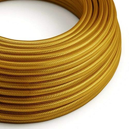3 Core Round Fabric Cable 0.75mm – 20 m to 100 m Reels - Gold, 50 m